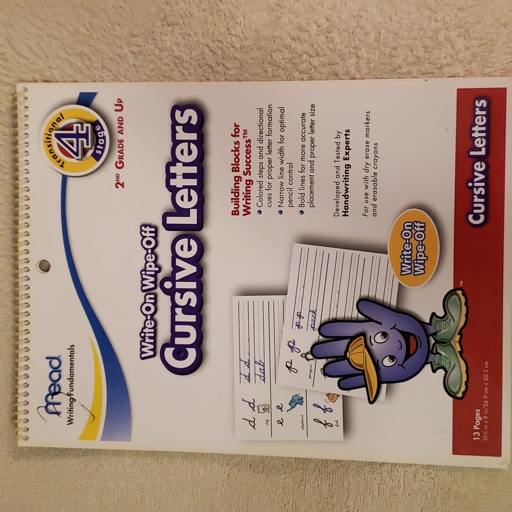 New Write-On Wipe-Off Cursive Letters